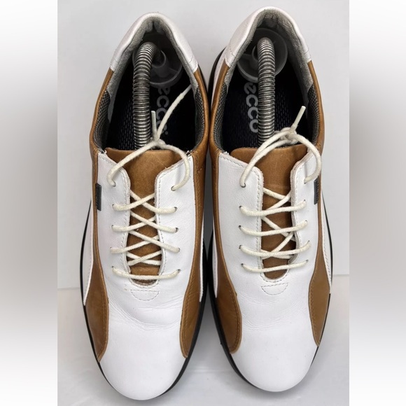 Ecco Womens Classic Leather Gore-Tex Golf Soft Spikes Shoes White/Brown 40/9-9.5 - Picture 9 of 15